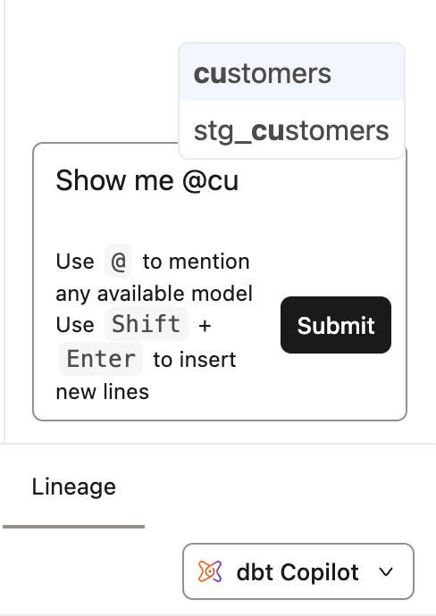 Mention model with menu open. Mention model with menu open.